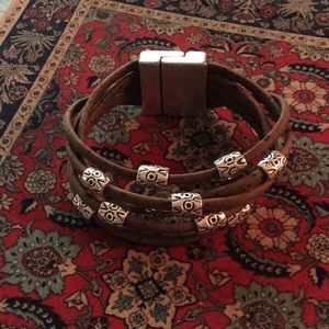 Napa Valley Wine Cork silver bead Bracelet